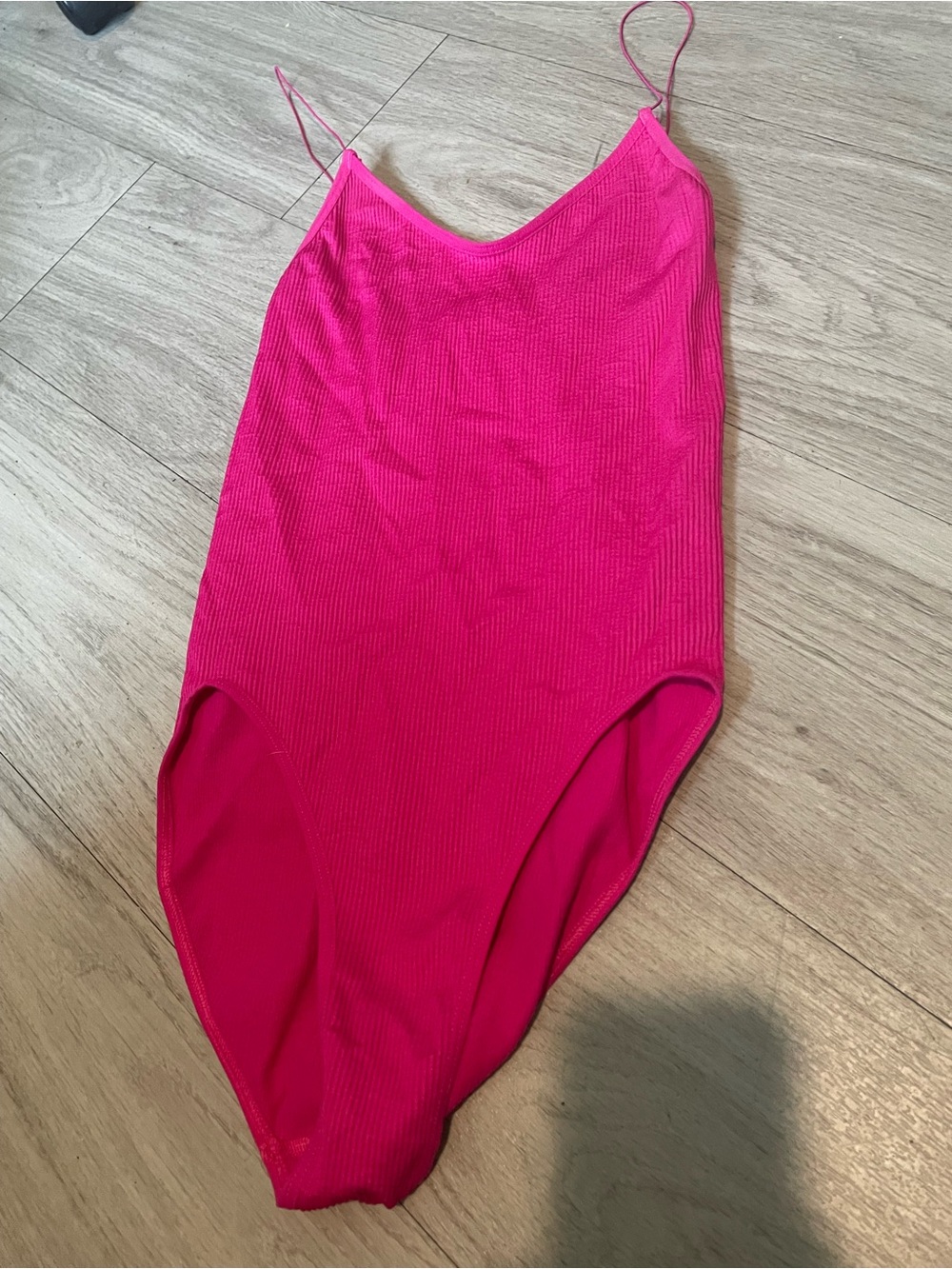 Urban Outfitters Hot Pink Ribbed Bodysuit